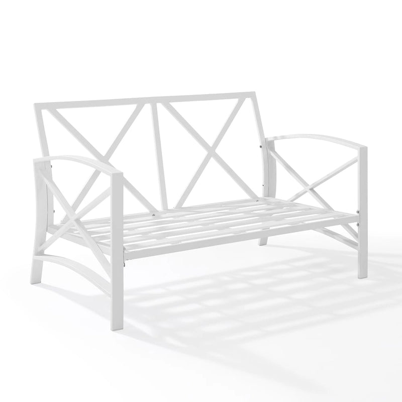 Causeuse d'extérieur en métal Kaplan - 54 L x 30,5 P x 32 H - 54 L x 30,5 P x 32 H