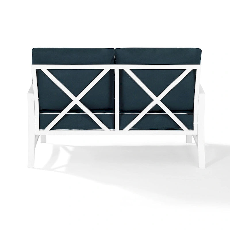 Causeuse d'extérieur en métal Kaplan - 54 L x 30,5 P x 32 H - 54 L x 30,5 P x 32 H