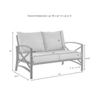 Causeuse d'extérieur en métal Kaplan - 54 L x 30,5 P x 32 H - 54 L x 30,5 P x 32 H