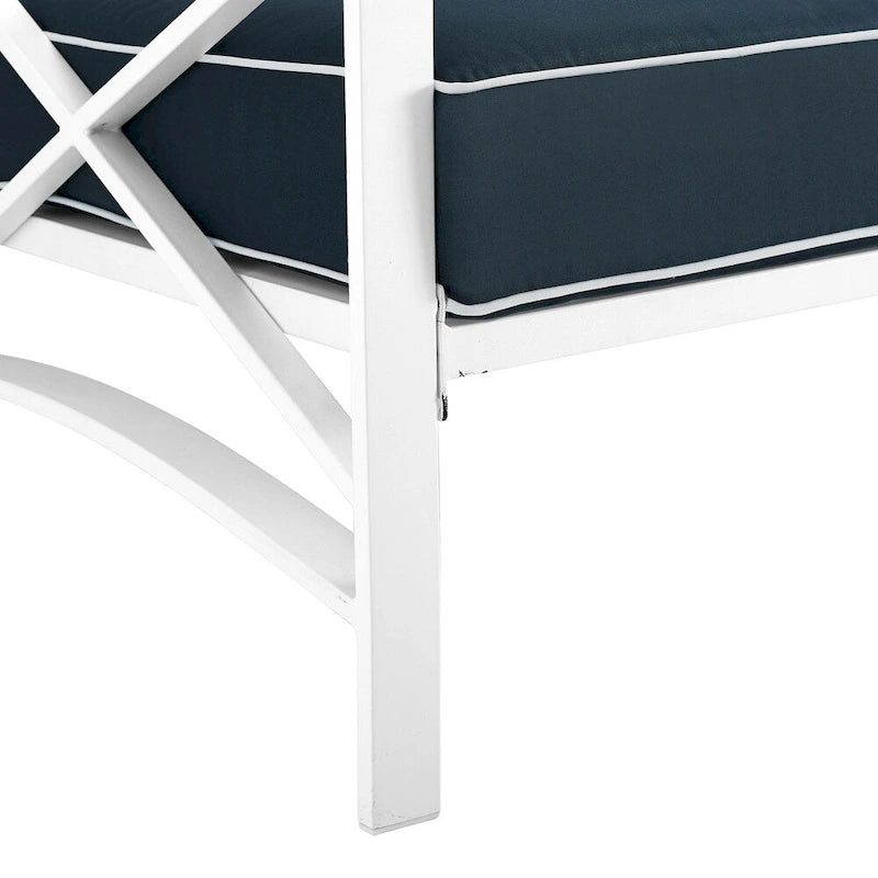 Causeuse d'extérieur en métal Kaplan - 54 L x 30,5 P x 32 H - 54 L x 30,5 P x 32 H