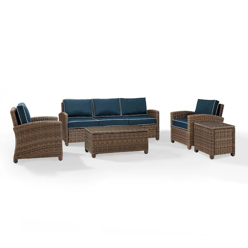 Set da esterno in vimini Crosley Bradenton da 5 pezzi