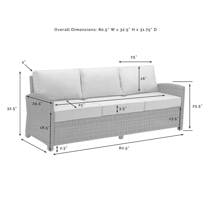 Set da esterno in vimini Crosley Bradenton da 5 pezzi