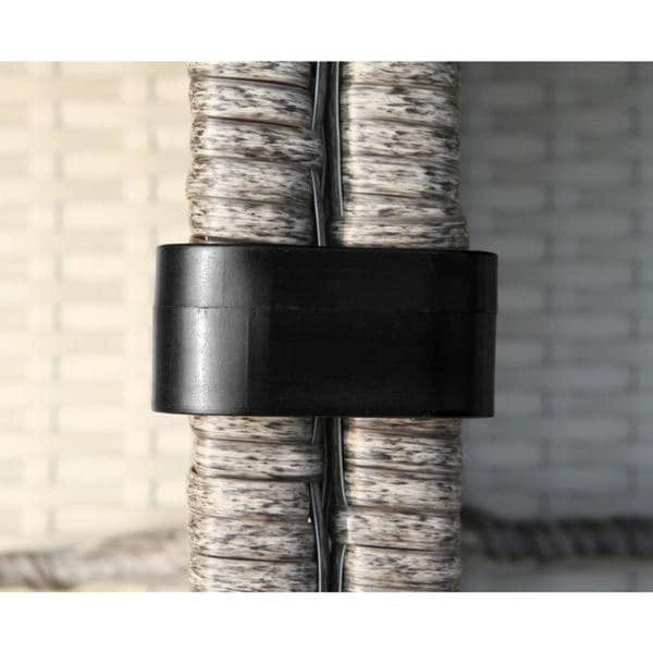 Living Source International Chelsea Grey Wicker and Aluminum Set da 12 pezzi Club Sezionale da Conversazione