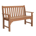 Panca da giardino in plastica color teak, 124 cm