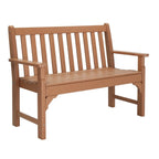 Panca da giardino in plastica color teak, 124 cm