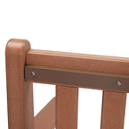 Panca da giardino in plastica color teak, 124 cm