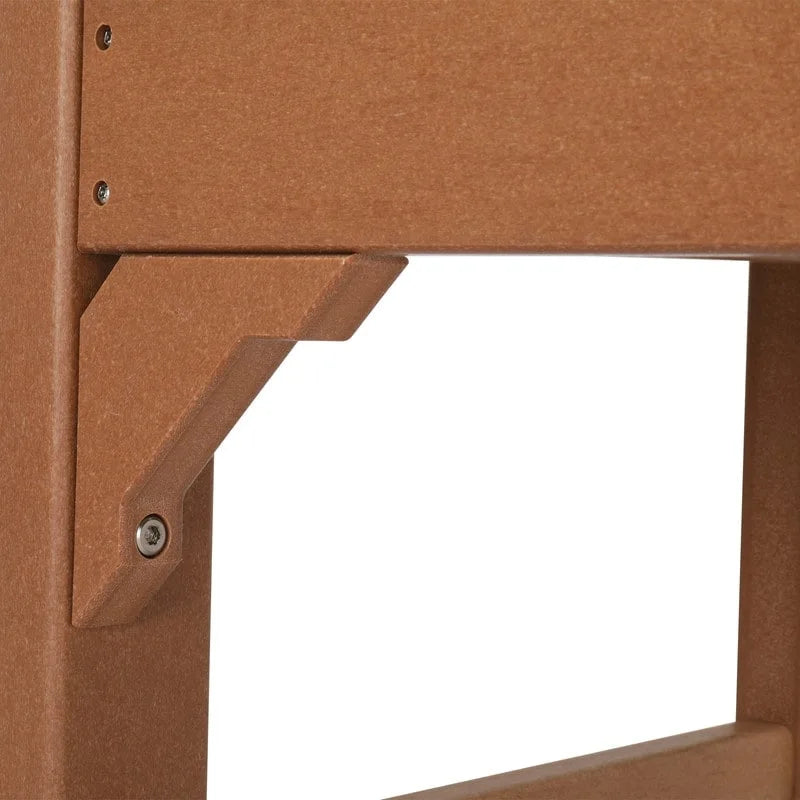Panca da giardino in plastica color teak, 124 cm