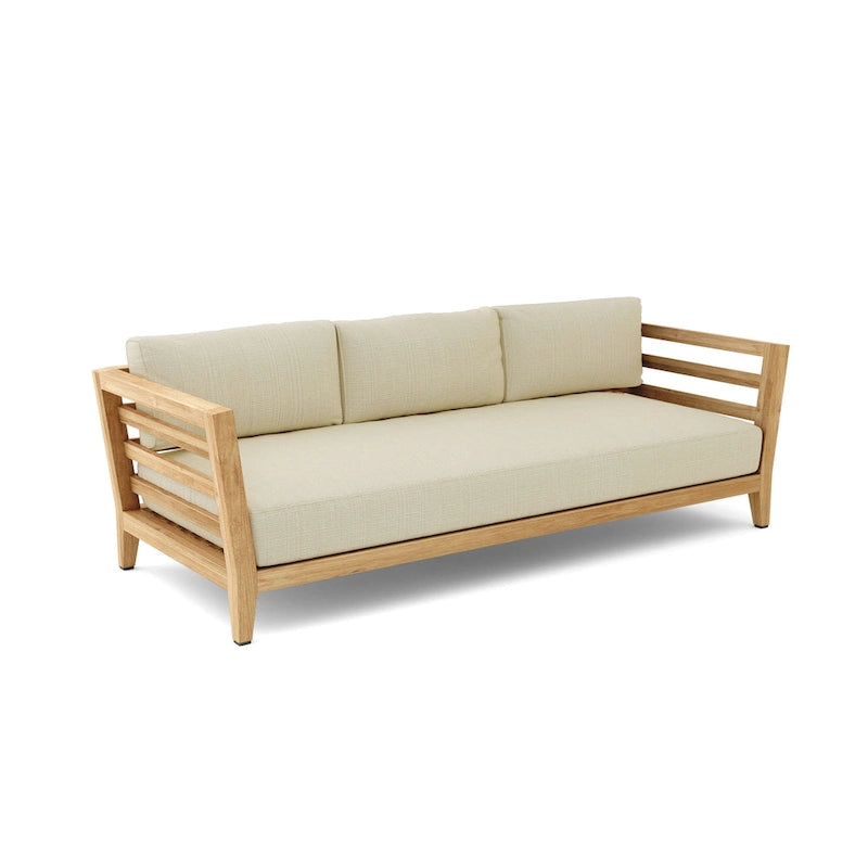 Divano da esterno Cordoba in teak con cuscini Sunbrella