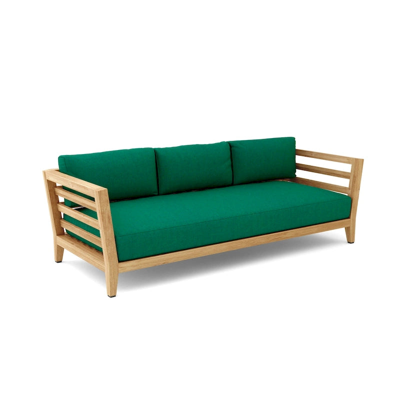 Divano da esterno Cordoba in teak con cuscini Sunbrella