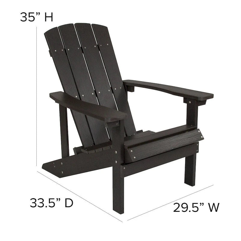 Sedia Adirondack in legno di poliresina per esterni per tutte le stagioni