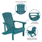 Sedia Adirondack in legno di poliresina per esterni per tutte le stagioni