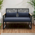 Moasis All Weather Rattan Conversation Loveseat for Backyard - 45.3L x 28W x 30.7H