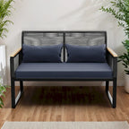Moasis All Weather Rattan Conversation Loveseat for Backyard - 45.3L x 28W x 30.7H