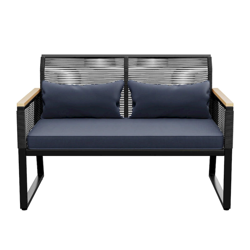 Divanetto Moasis "Conversation" in Rattan per Esterni per Ogni Tempo - 45.3L x 28W x 30.7H