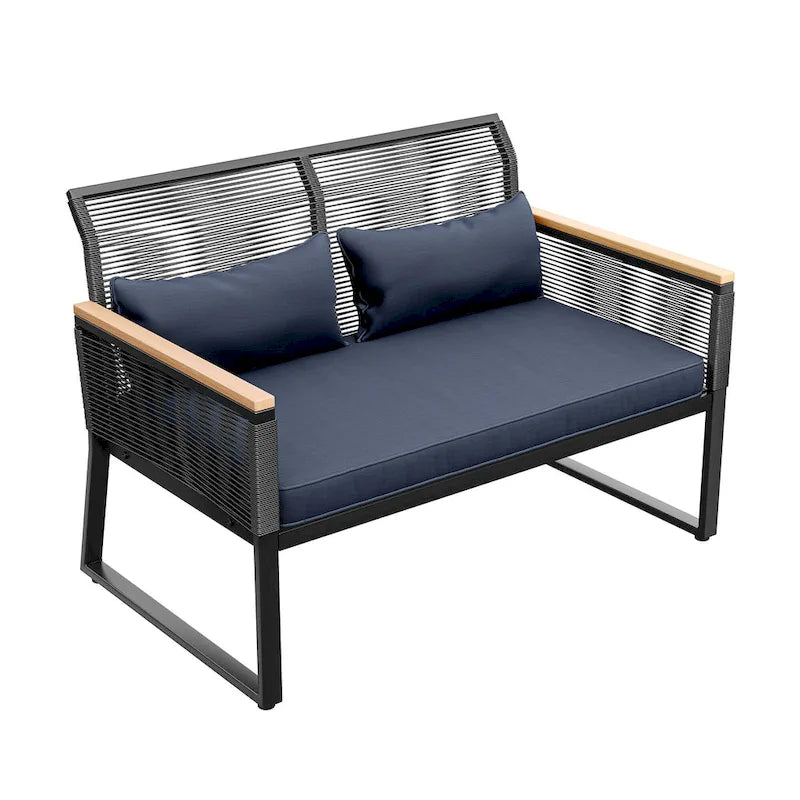 Divanetto Moasis "Conversation" in Rattan per Esterni per Ogni Tempo - 45.3L x 28W x 30.7H