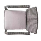 GDFStudio Jeremy Sedie da Pranzo Impilabili in Vimini da Esterno con Cuscino (Set di 4), Grigio/Grigio Chiaro