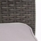 GDFStudio Jeremy Sedie da Pranzo Impilabili in Vimini da Esterno con Cuscino (Set di 4), Grigio/Grigio Chiaro