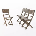 GDFStudio Rabion Outdoor Acacia Wood Folding Dining Chairs (Set of 4), Gray