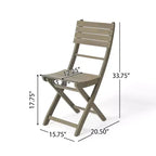 GDFStudio Rabion Chaises de salle à manger pliantes d'extérieur en bois d'acacia (lot de 4), grises