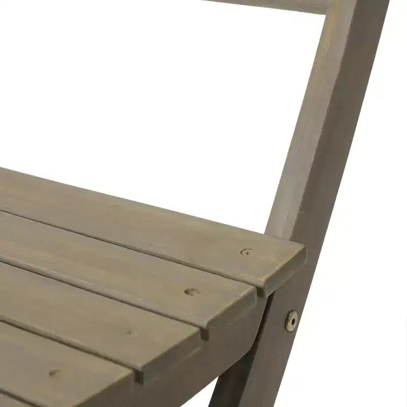 GDFStudio Rabion Chaises de salle à manger pliantes d'extérieur en bois d'acacia (lot de 4), grises
