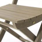 GDFStudio Rabion Chaises de salle à manger pliantes d'extérieur en bois d'acacia (lot de 4), grises