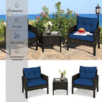 Gymax Set Mobili da Giardino 3pz in Rattan per Esterni con