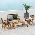 Ensemble de conversation 4 pièces Costway en bois d'acacia pour patio - Voir détails
