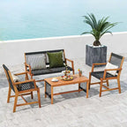 Ensemble de conversation 4 pièces Costway en bois d'acacia pour patio - Voir détails
