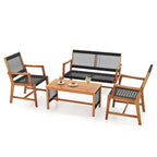 Ensemble de conversation 4 pièces Costway en bois d'acacia pour patio - Voir détails