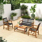 Ensemble de conversation 4 pièces Costway en bois d'acacia pour patio - Voir détails