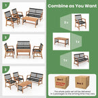 Ensemble de conversation 4 pièces Costway en bois d'acacia pour patio - Voir détails
