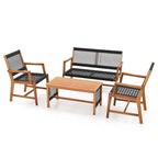 Ensemble de conversation 4 pièces Costway en bois d'acacia pour patio - Voir détails