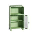 Mobiletto da Bagno a Terra, Armadietto da Cucina in Legno con Ante in Vetro, Mobiletto Espositivo Autoportante per Bagno Soggiorno Ingresso