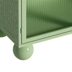 Mobiletto da Bagno a Terra, Armadietto da Cucina in Legno con Ante in Vetro, Mobiletto Espositivo Autoportante per Bagno Soggiorno Ingresso
