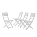 GDFStudio Rabion Outdoor Acacia Wood Folding Dining Chairs (Set of 4), White
