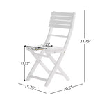 GDFStudio Rabion Sedie pieghevoli da esterno in legno di acacia (set da 4), bianco