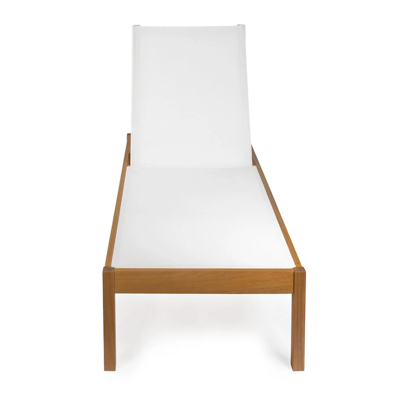 Leo 77,56x26,38 Chaise longue d'extérieur moderne et minimaliste réglable en bois d'acacia, naturel par JONATHAN Y