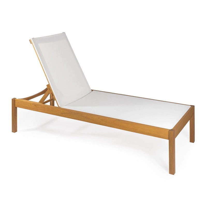 Leo 77.56x26.38 Modern Minimalist Adjustable Acacia Wood Chaise Outdoor Lounge Chair, Natural by JONATHAN Y