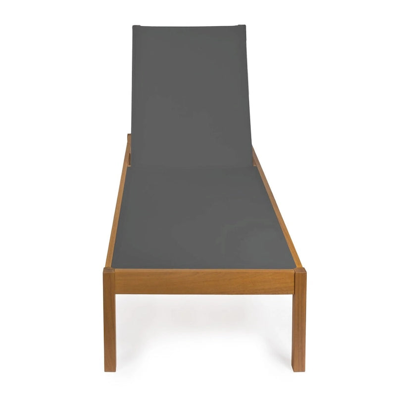 Leo 77,56x26,38 Chaise longue d'extérieur moderne et minimaliste réglable en bois d'acacia, naturel par JONATHAN Y