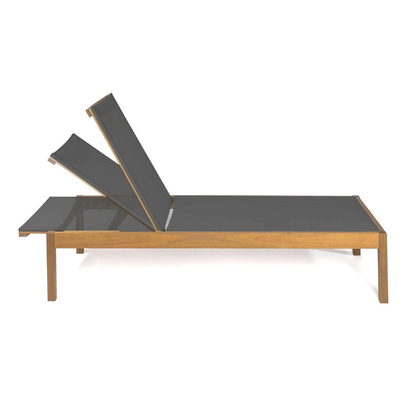 Leo 77,56x26,38 Chaise longue d'extérieur moderne et minimaliste réglable en bois d'acacia, naturel par JONATHAN Y