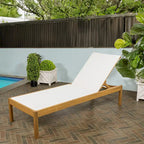 Leo 77,56x26,38 Chaise longue d'extérieur moderne et minimaliste réglable en bois d'acacia, naturel par JONATHAN Y
