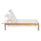 Leo 77,56x26,38 Chaise longue d'extérieur moderne et minimaliste réglable en bois d'acacia, naturel par JONATHAN Y