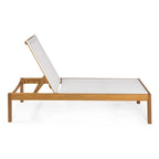 Leo 77,56x26,38 Chaise longue d'extérieur moderne et minimaliste réglable en bois d'acacia, naturel par JONATHAN Y