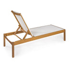 Leo 77,56x26,38 Chaise longue d'extérieur moderne et minimaliste réglable en bois d'acacia, naturel par JONATHAN Y
