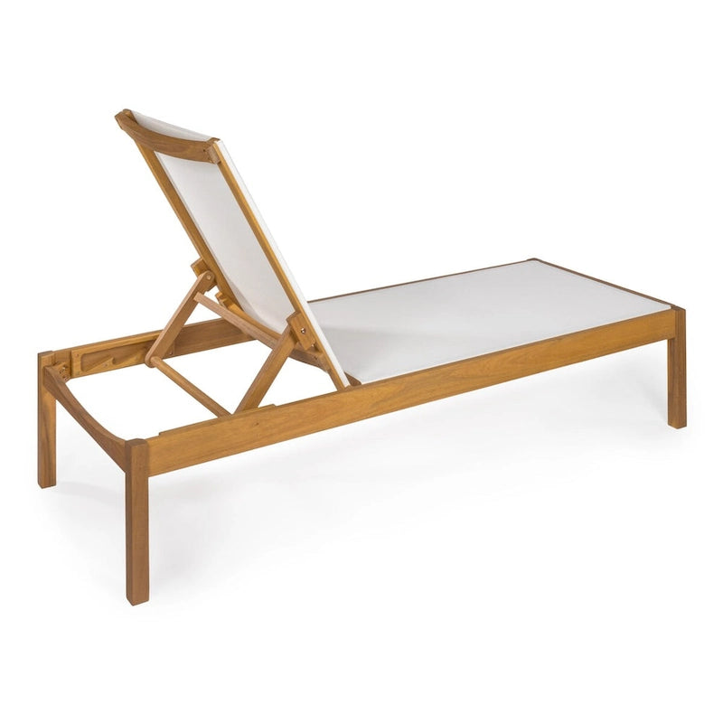 Leo 77,56x26,38 Chaise longue d'extérieur moderne et minimaliste réglable en bois d'acacia, naturel par JONATHAN Y