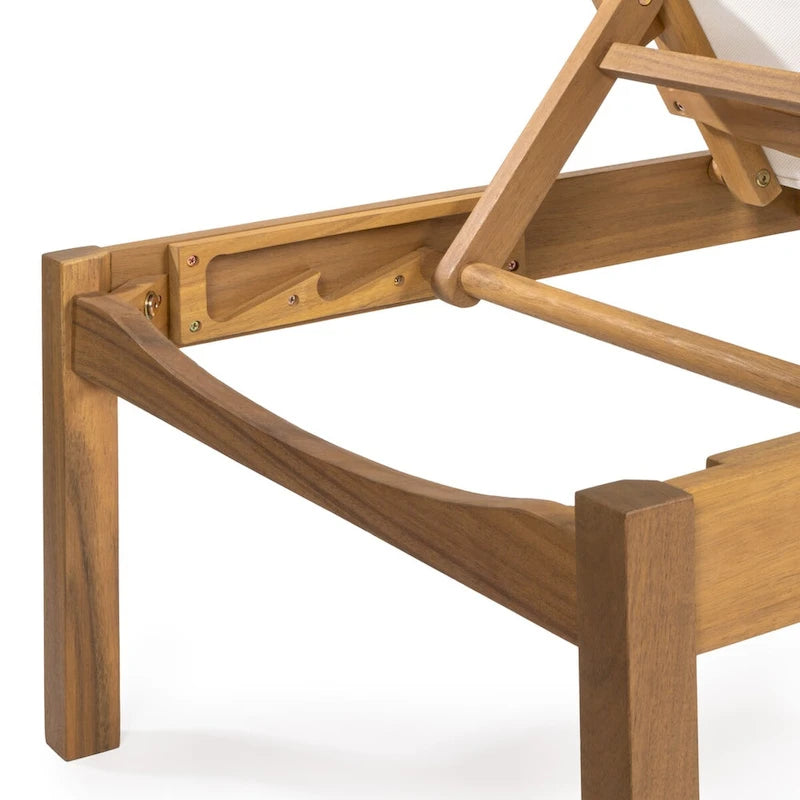 Leo 77,56x26,38 Chaise longue d'extérieur moderne et minimaliste réglable en bois d'acacia, naturel par JONATHAN Y