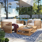 Ensemble de patio extérieur en teck 3 pièces Carlsbad