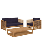 Ensemble de patio extérieur en teck 3 pièces Carlsbad