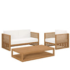 Ensemble de patio extérieur en teck 3 pièces Carlsbad