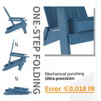 Sedia pieghevole Adirondack resistente alle intemperie per esterni, giardino, patio di WINSOON